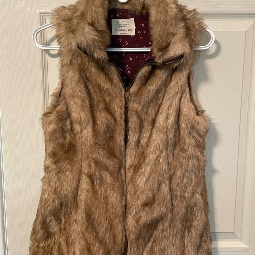 Zara Girls - Faux Fur Brown Vest